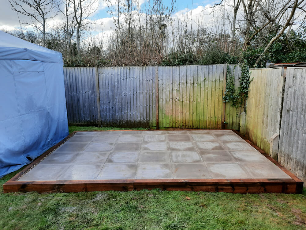 Case Study Shed base with concrete slabs